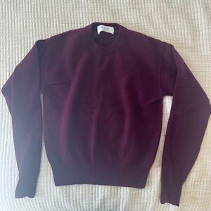 Wilfred SERENDIPITY LITELUXE CASHMERE SWEATER spiced Burgundy Crew Neck 2XS NWOT